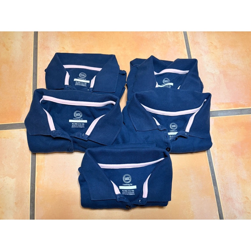 Wonder Nation Polo Shirt Girls Size XL (14/16) 100% Cotton Used